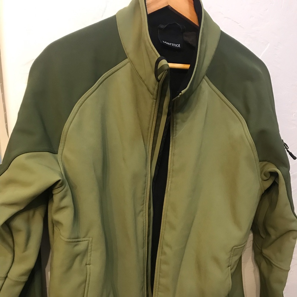 Marmot Green Soft Shell Technical Jacket Coat Mens